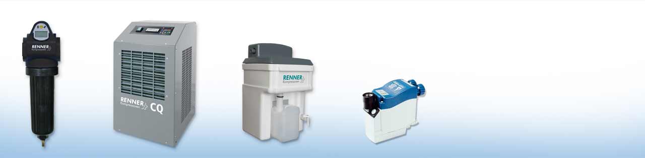 Druckluftaufbereitung: Druckluft-Filter, Kältetrockner, Öl-Wasser-Trenner, Kondensatableiter